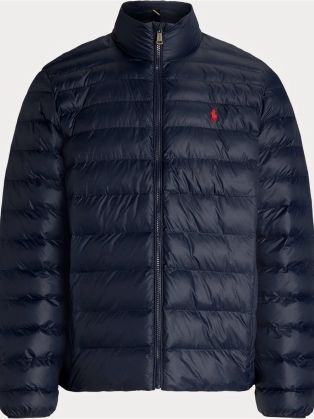 Polo by Ralph Lauren Navy Puffer Jacket with Red Polo Logo